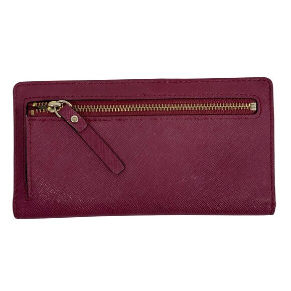 Kate Spade Cameron Street Stacy Bifold Raspberry Red Bifold Wallet Snap Closure - Picture 2 of 10